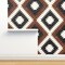 Tribal Brown Black White Neutral Home Decor Rust Southwest Boho Aztec Custom Pre-pasted Wallpaper by Spoonflower Pre-Pasted Wallpaper 2FT Wide
